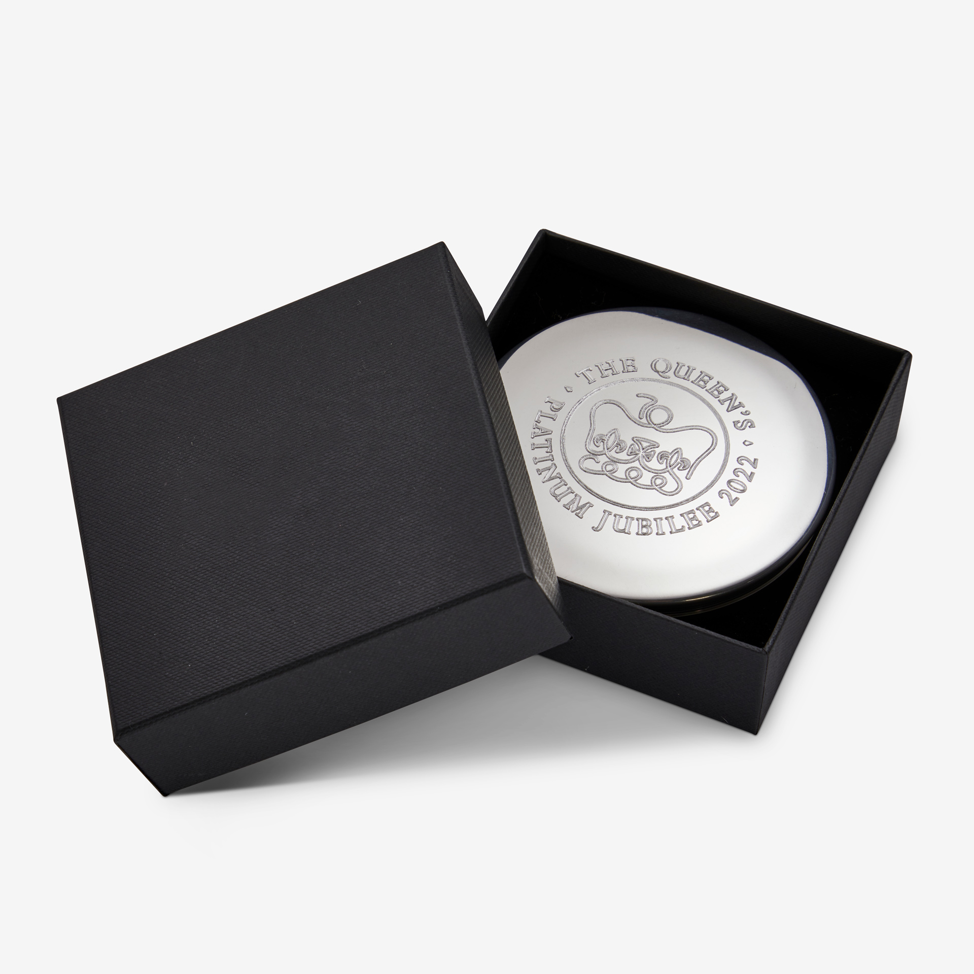 Commemorative Pewter Trinket Box with Black Box for HM Queen Elizabeth II’s Platinum Jubilee