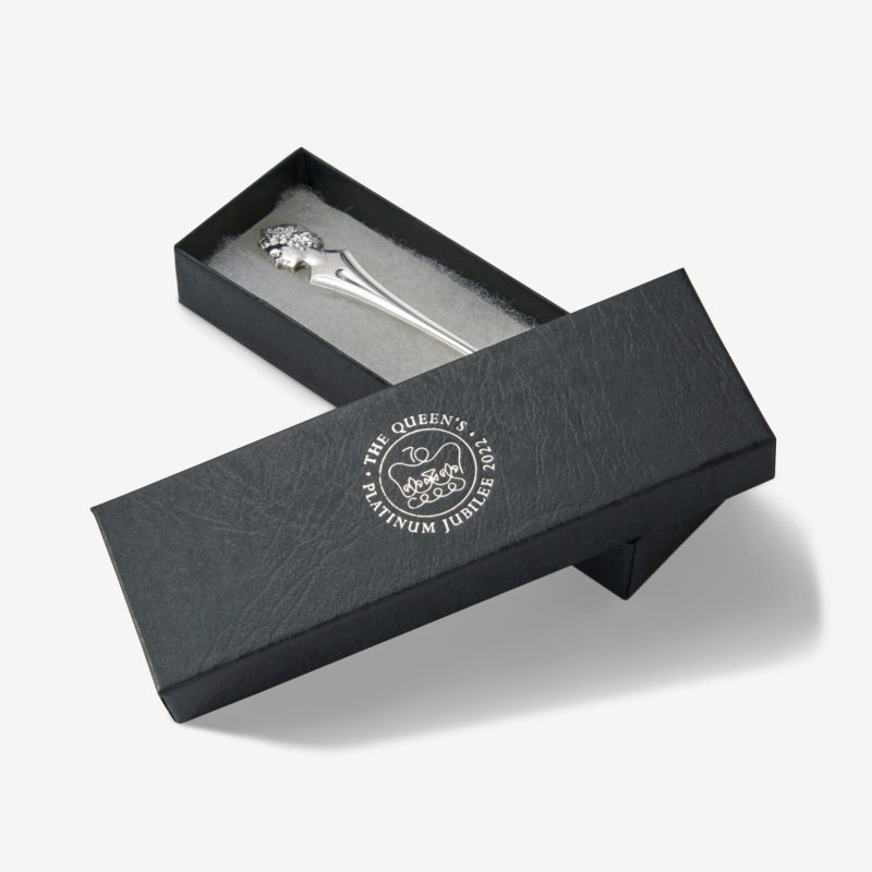 Commemorative Queen's Head Teaspoon with Black Box for HM Queen Elizabeth II’s Diamond Jubilee