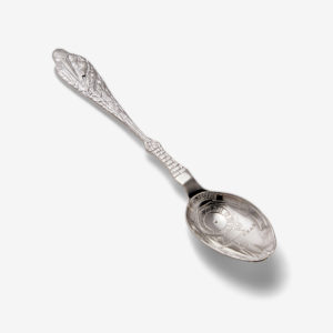 Christening Stork Birth Record Silverplated Spoon