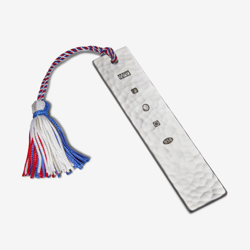 Extra Wide Oblong Bookmark in 958 Britannia Silver